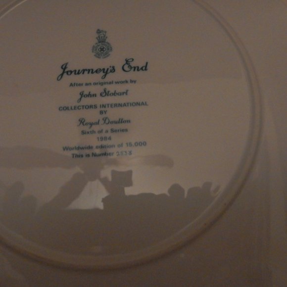Journey's End ~ By John Stobart 1984 Royal Doulton 10.50" Plate Perfect Cond. - Picture 6 of 6